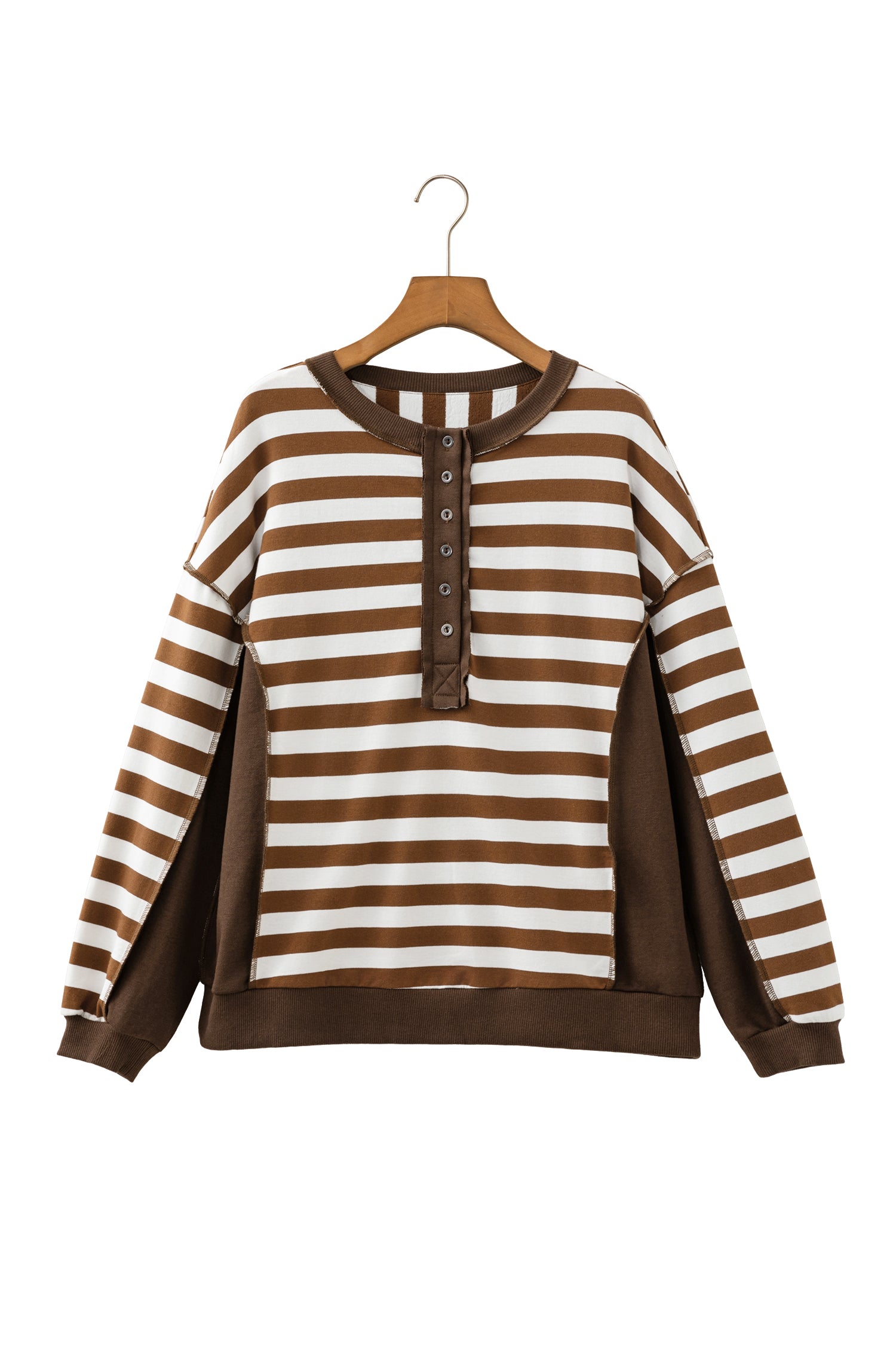 Brown Stripe Long Sleeve Top