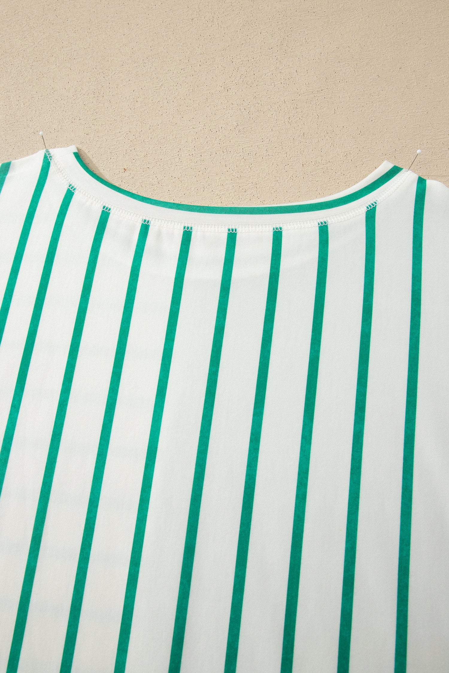 Stripe Colorblock 3/4 Sleeve Loose Top