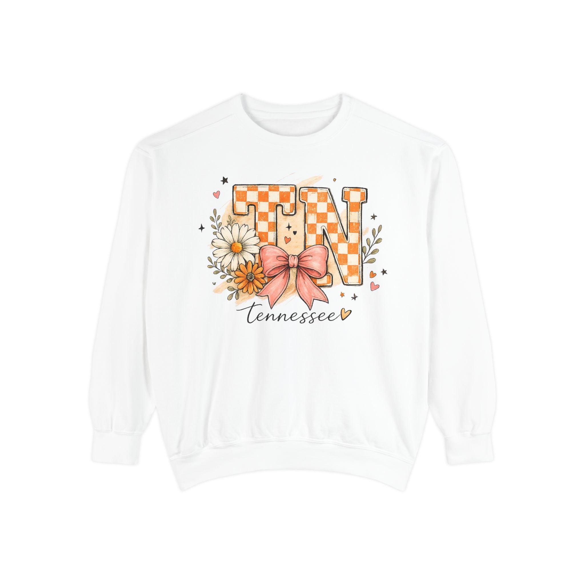 Tennessee Floral TN Sweatshirt — Checkerboard Bow State Pride Pullover