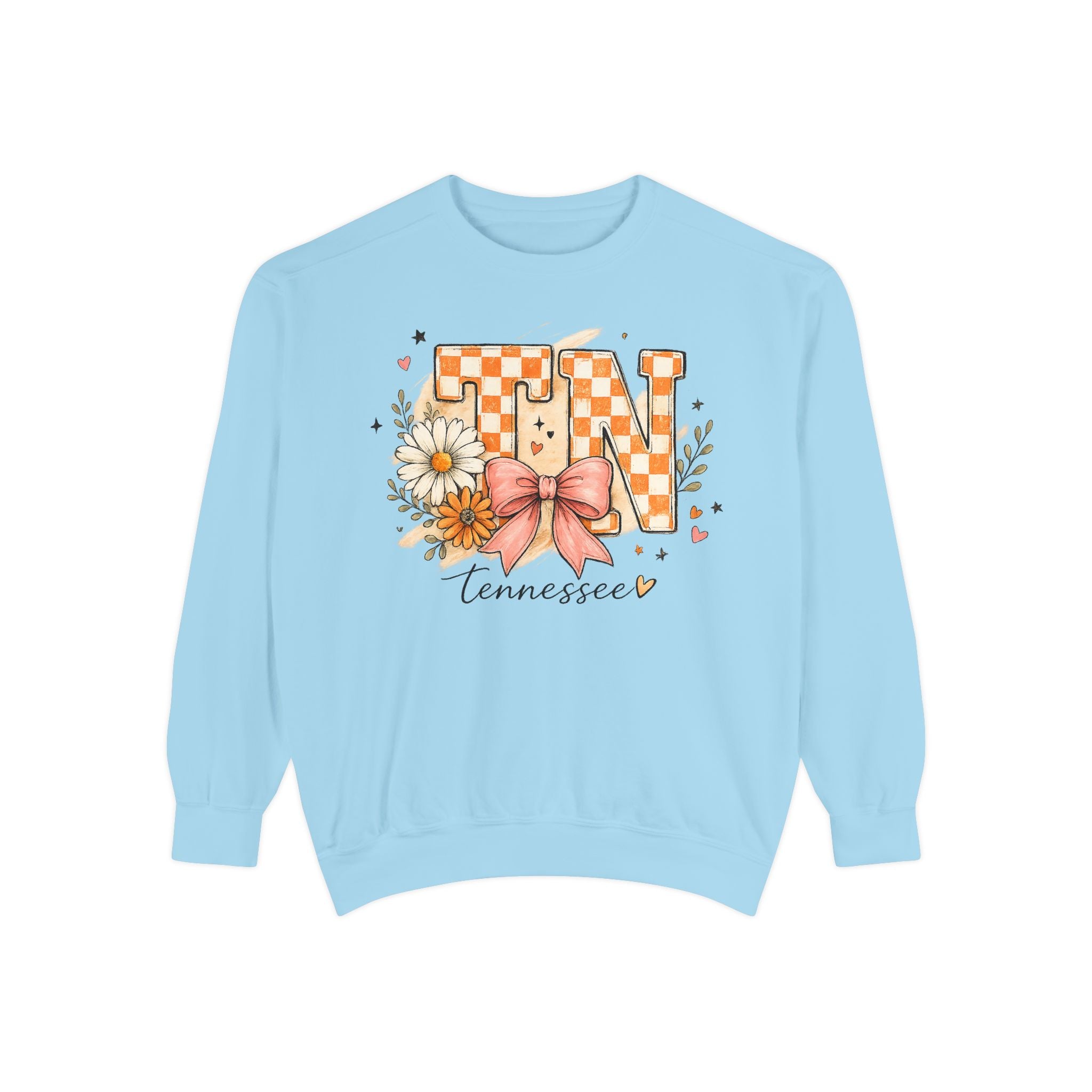 Tennessee Floral TN Sweatshirt — Checkerboard Bow State Pride Pullover