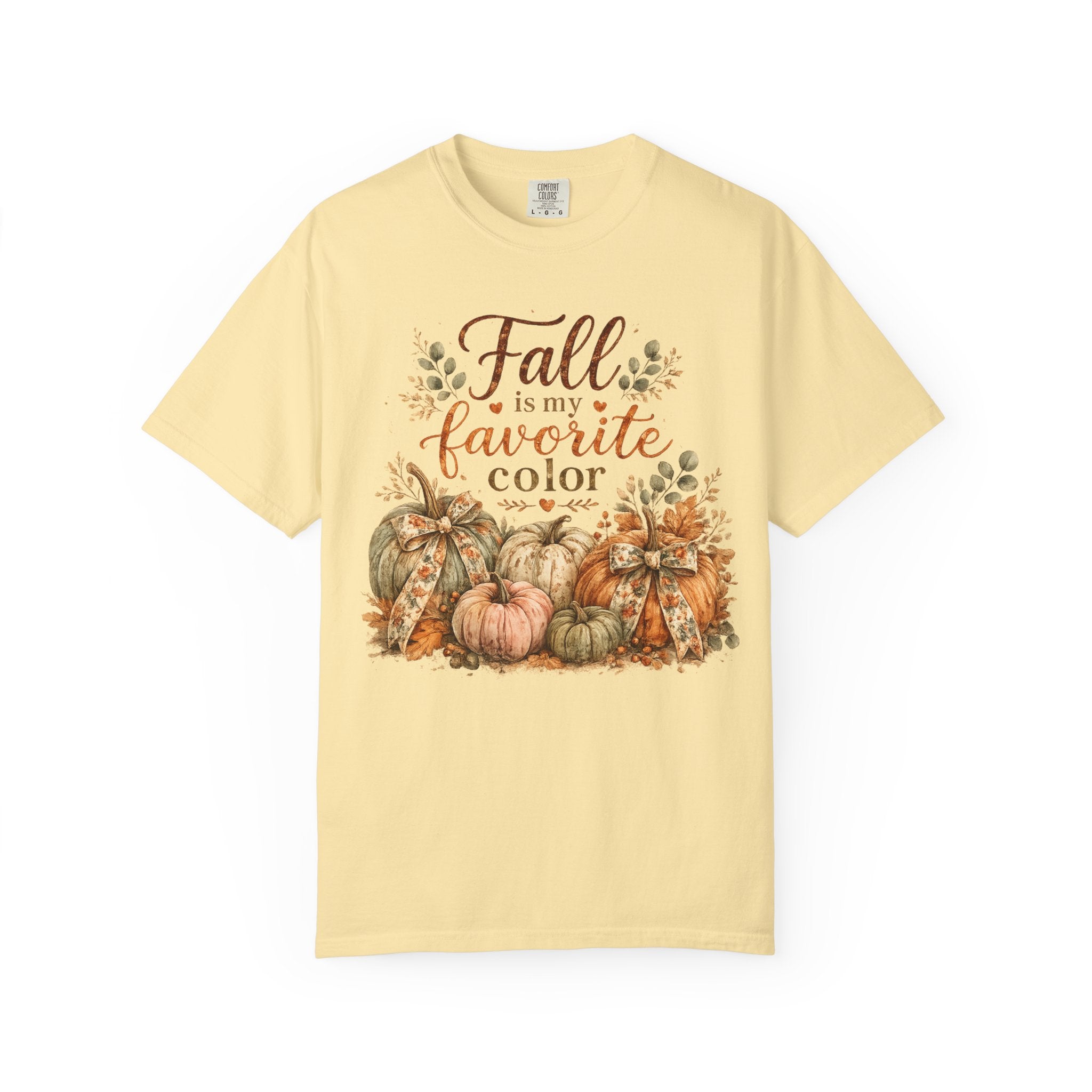 Fall Is My Favorite Color T-Shirt — Pumpkin & Autumn Leaves Tee