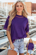 Tillandsia Purple Reversible Contrast-Stitched T-Shirt
