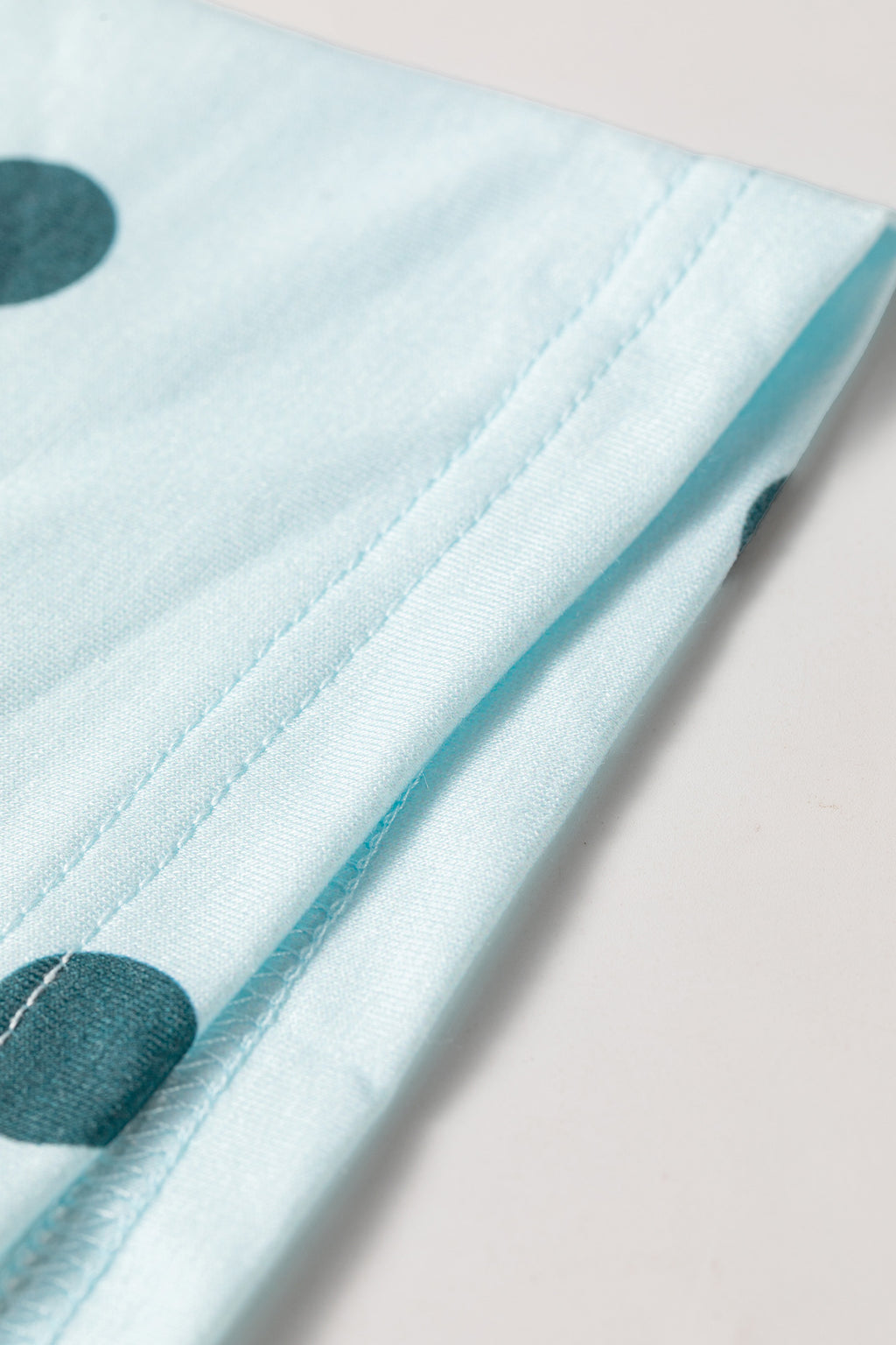 Sky Blue Polka Dot Print Crossed Seam Detail Oversize Top