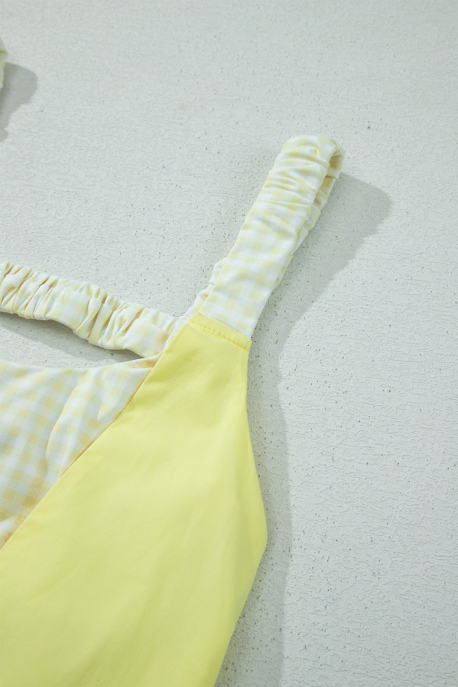 Gingham Contrast Patchwork Loose Mini Dress