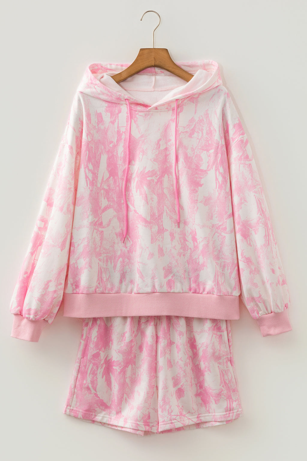 Pink Abstract Print Two Piece Set