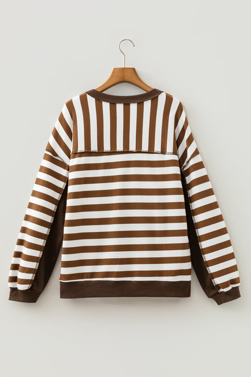 Brown Stripe Long Sleeve Top