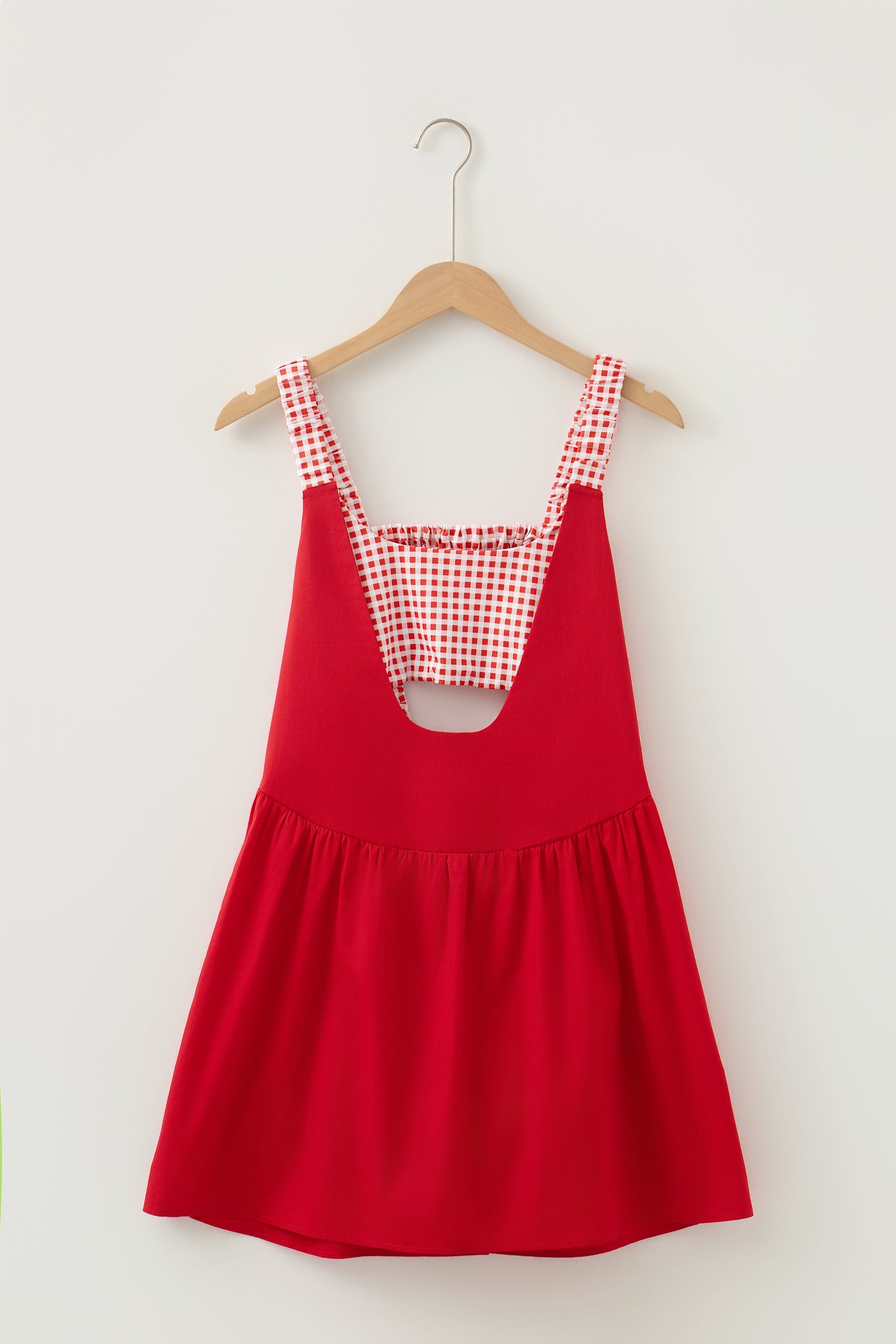 Gingham Contrast Patchwork Loose Mini Dress