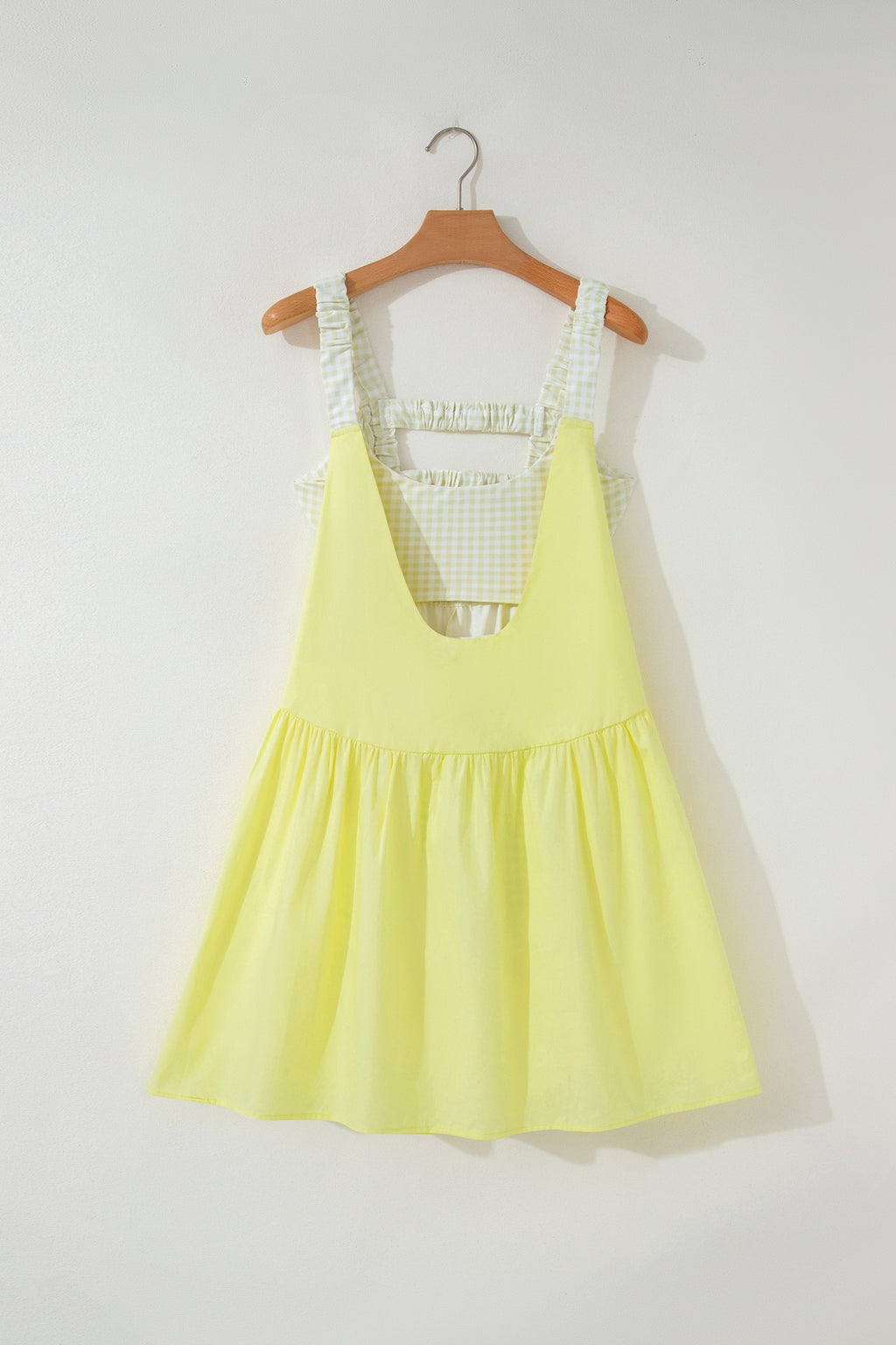 Gingham Contrast Patchwork Loose Mini Dress