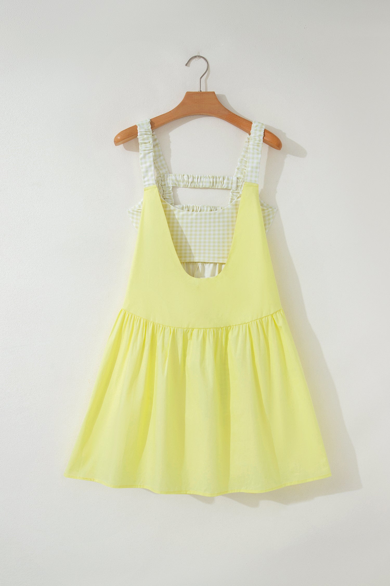 Gingham Contrast Patchwork Loose Mini Dress