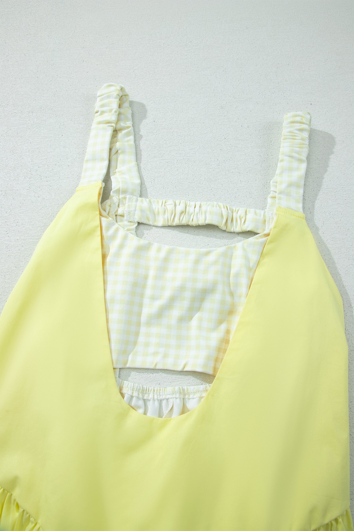 Gingham Contrast Patchwork Loose Mini Dress