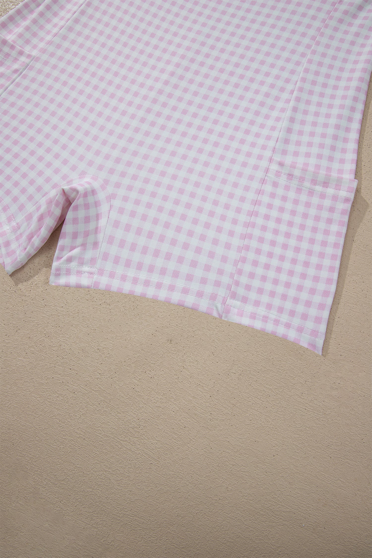 Gingham Contrast Patchwork Loose Mini Dress