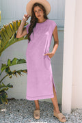 Mineral Wash Pocketed Dress