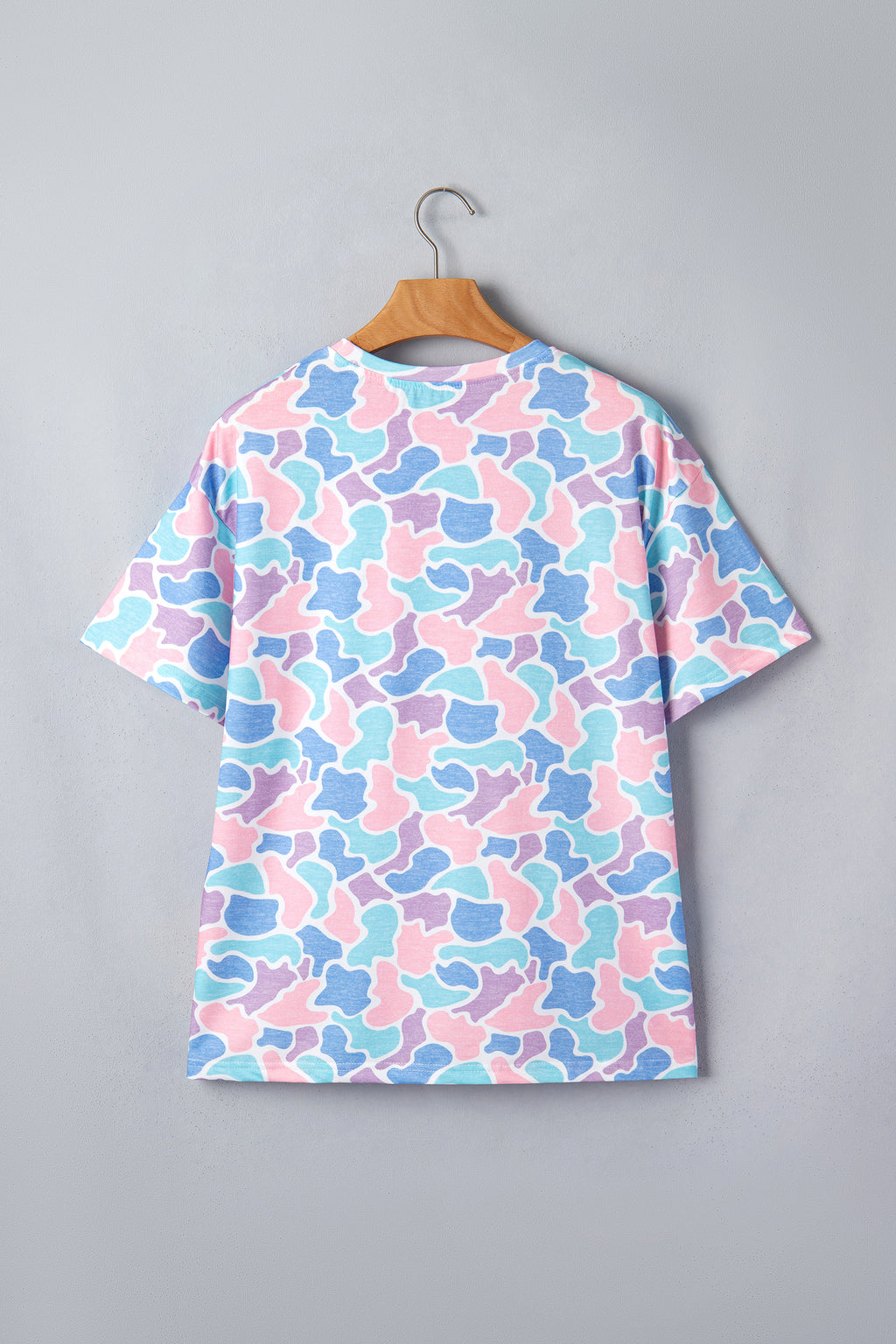 Multicolour Camouflage Print Preppy Fashion Tunic Tee