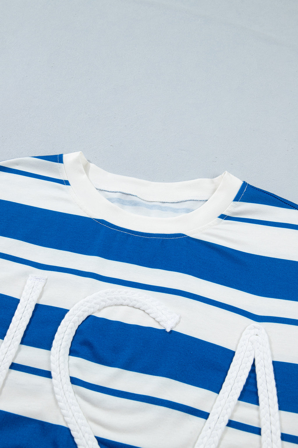 Blue Stripe USA Half Sleeve Loose Top