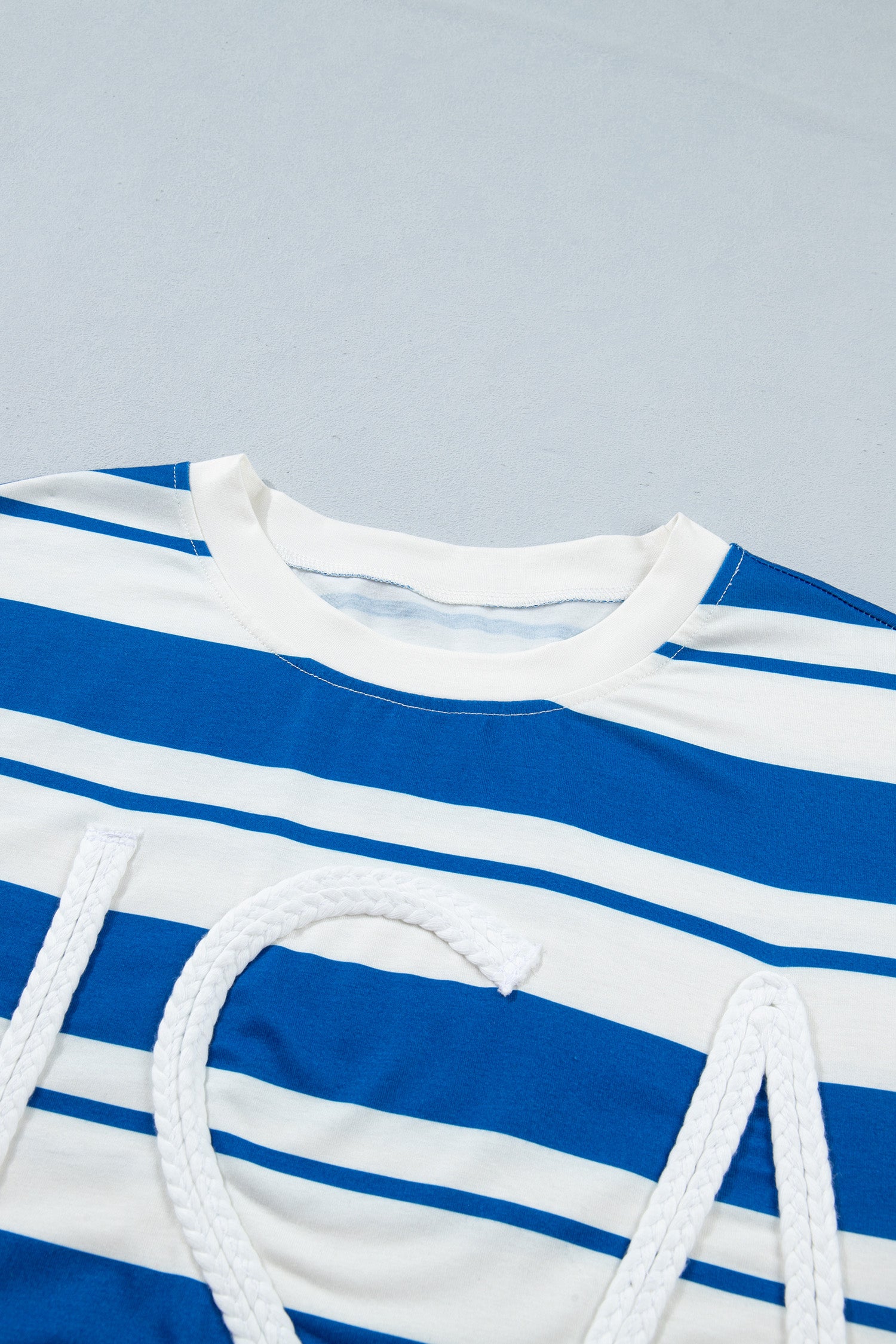 Blue Stripe USA Half Sleeve Loose Top