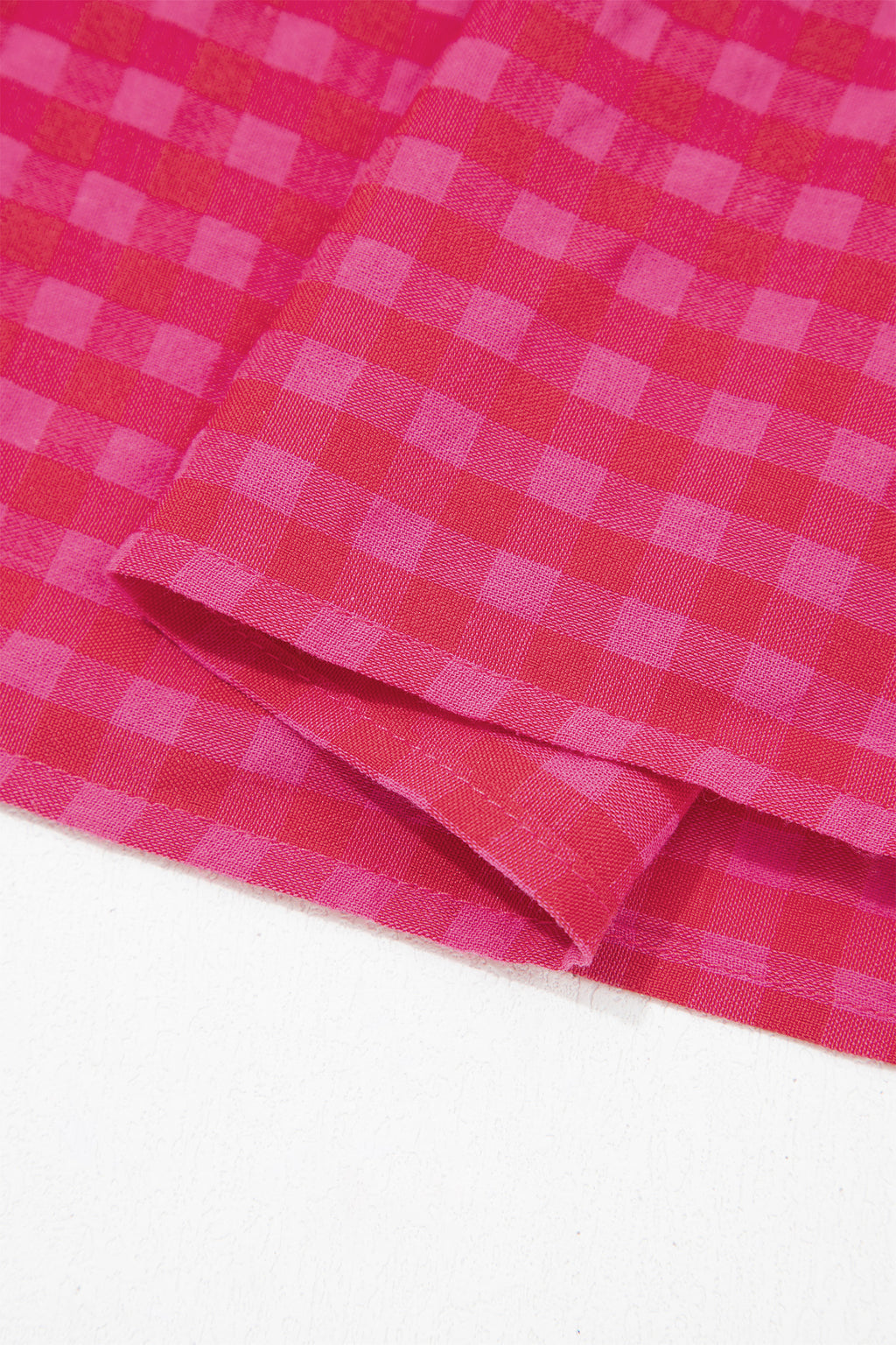 Red Plaid Square Neck Fit-and-flared Sundress