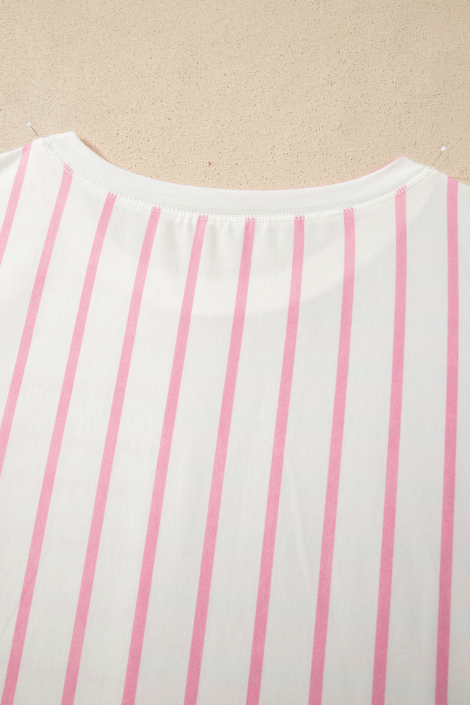 Stripe Colorblock 3/4 Sleeve Loose Top